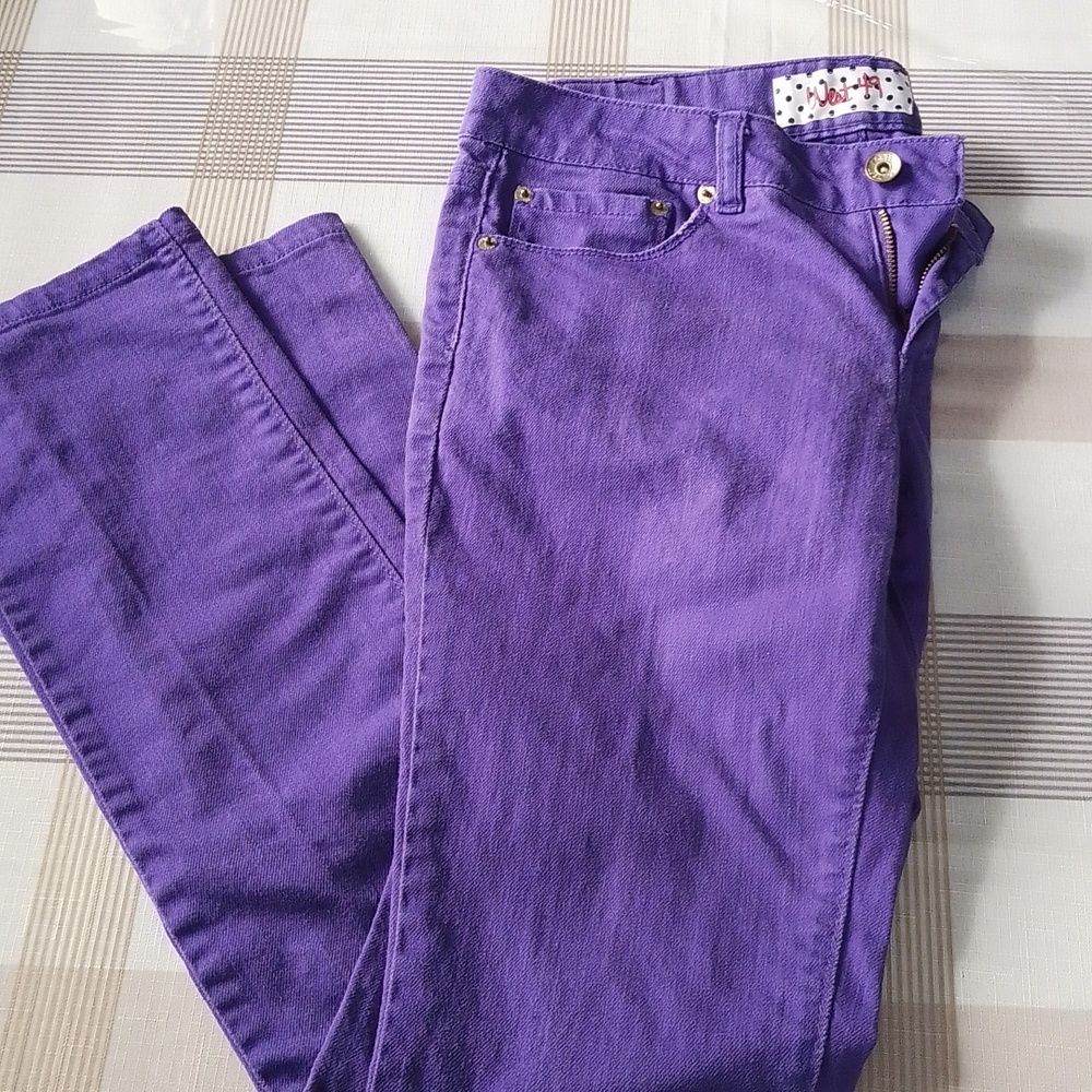 Straight Leg Denim Jeans, Purple, Inseam 30.5” ( Size 7)